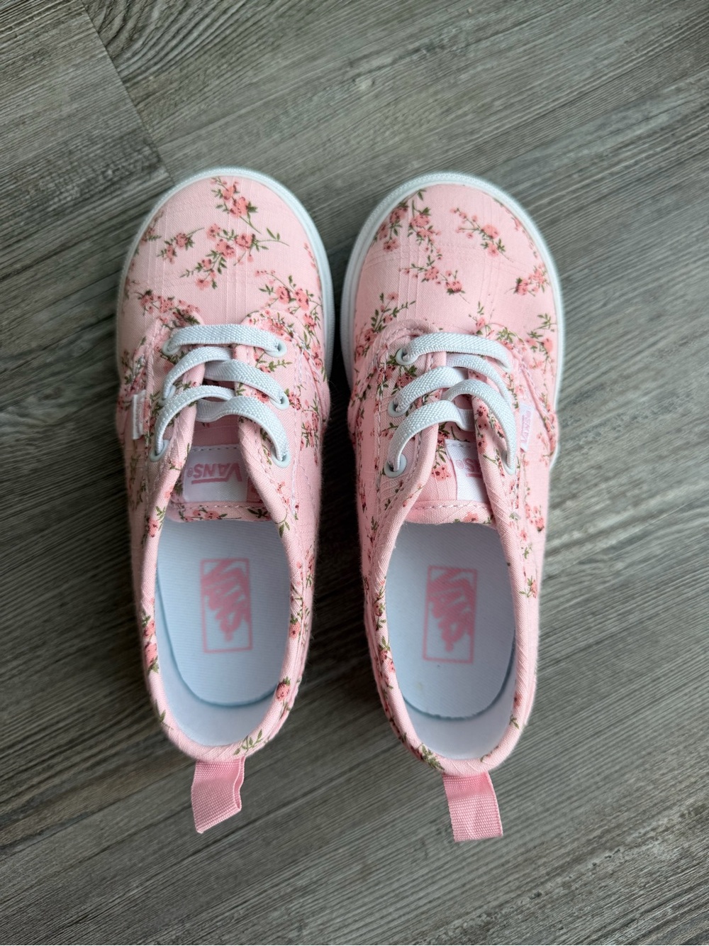 Vans Pink Floral Canvas Kids Sneakers